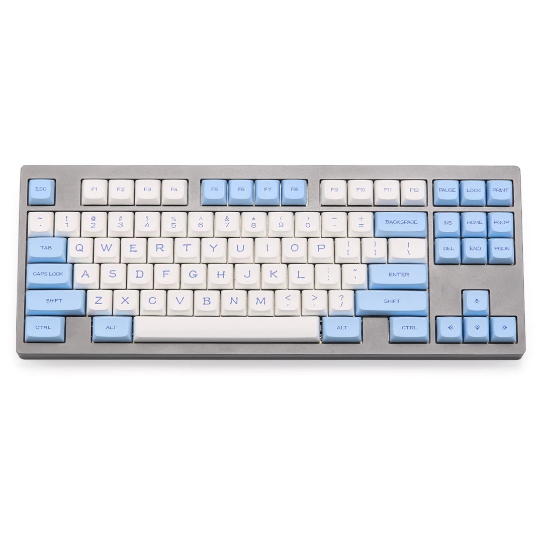 

KBDfans World Tour Theme Keycaps NP Blue&White Two Color Blue Characters 161 Keys Mechanical Keyboard Keycap