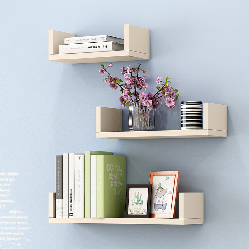 

3-In-1 Modern Simple Wall Mounted Bookshelf Creative Nail-free File Books Racks Wall Display Shelf for Office Home Bedro