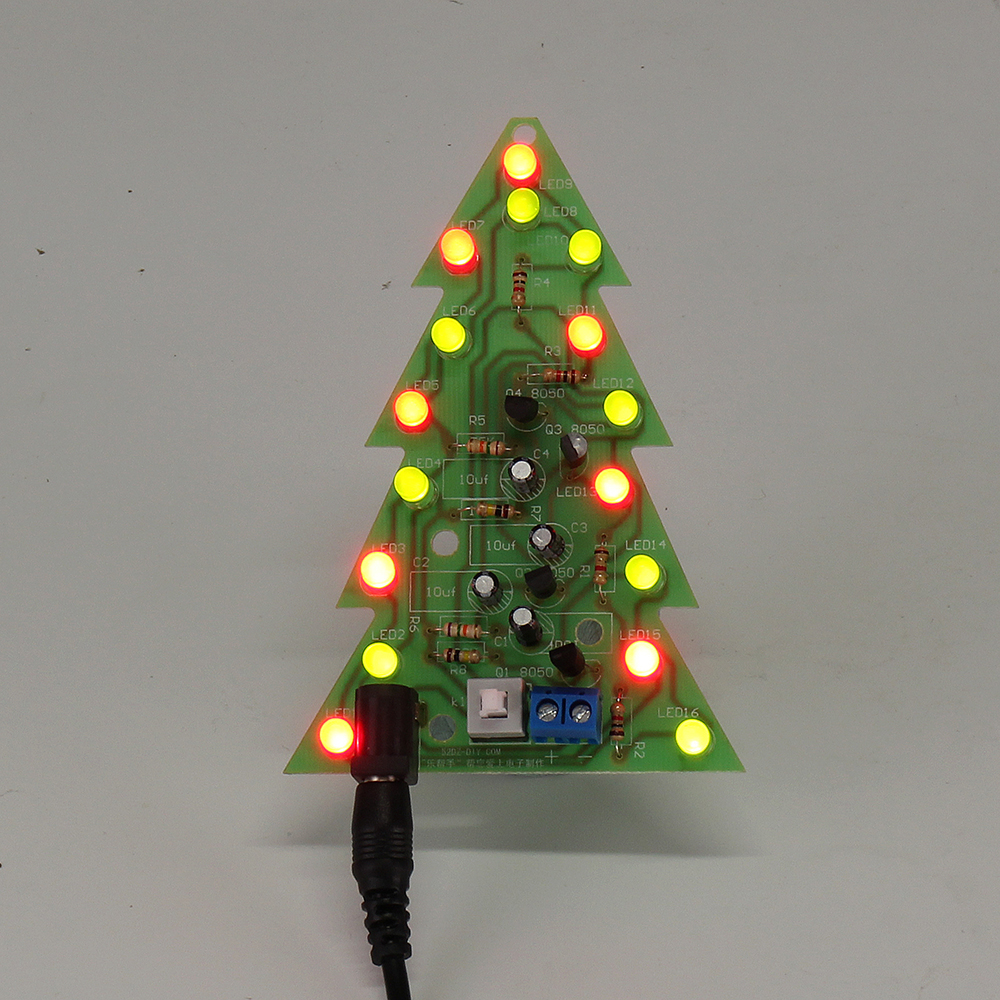 

Собранный USB Рождественская Елка 16 LED Цвет Света Электронная Печатная Плата Украшение Елки Подарок Для Детей Обычная