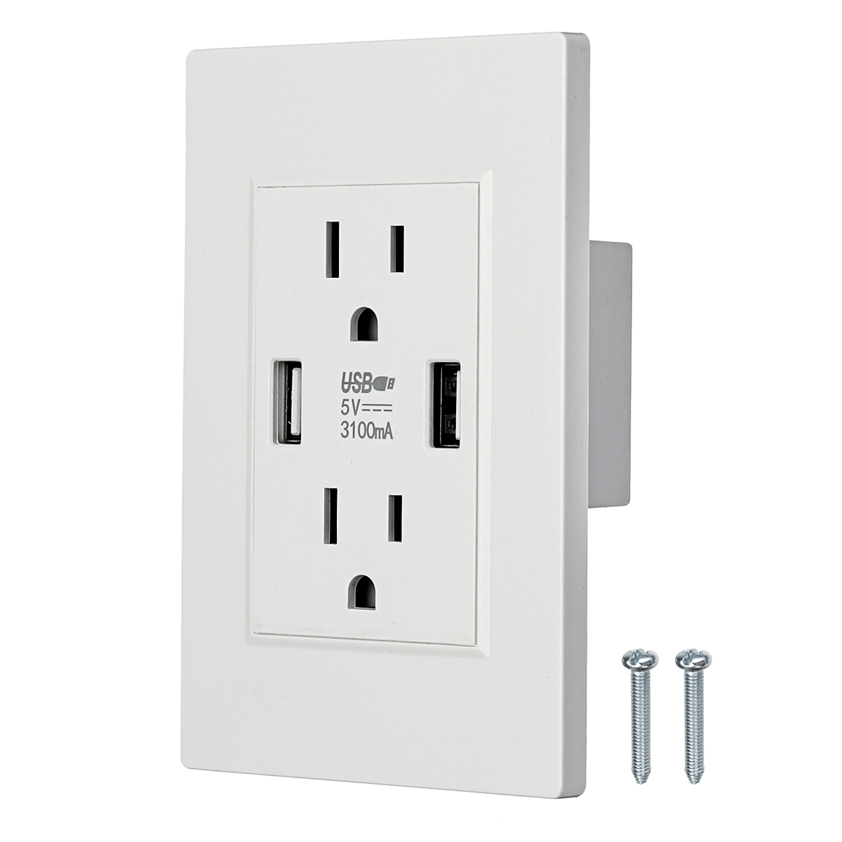 

US Standard Dual USB Wall Socket Double 2.1A/3.6A Universal Plug Socket Port Power Adapter Outlet Tamper Resistant Duplex Receptacle