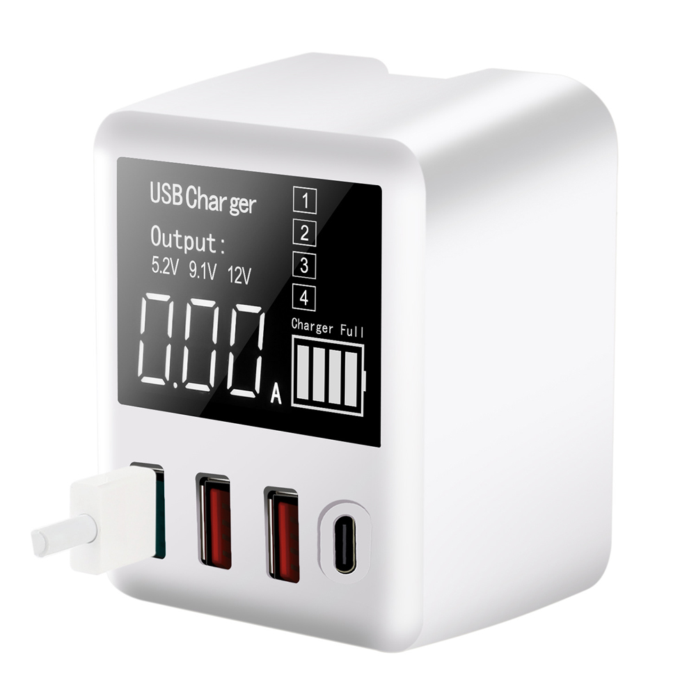 

Bakeey 30W QC3.0 PD Multi-port Digital Display Fast Charging US EU UK Plug Travel USB Charger Adapter HUB For iPhone X X
