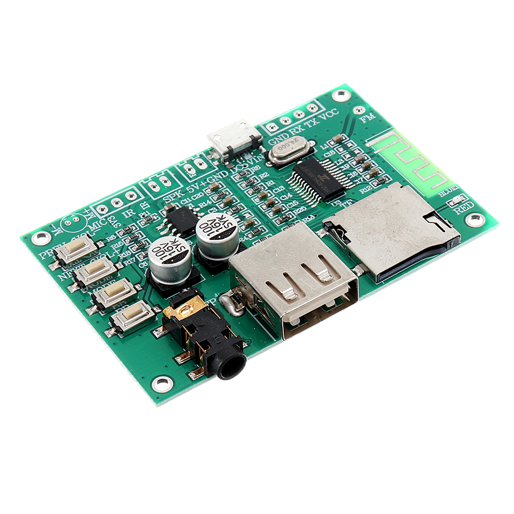 

BT201 Dual Mode 5.0 Bluetooth Lossless Audio Power Amplifier Board Module TF Card U Disk Ble Spp Serial Port Transparent