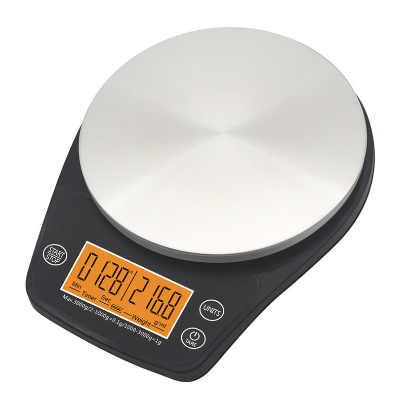 

6.6lb/3kg 2.4-inch LCD Display Portable Digital Scale Coffee Scale Kitchen Timer Food Diet Post Room Office Balance Weight Scales