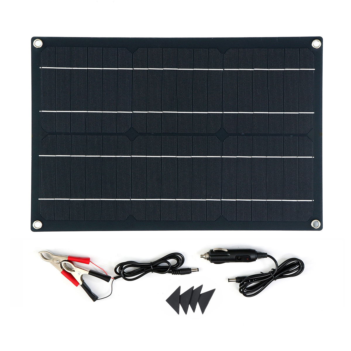 

20W Waterproof Solar Panel Matte Texture Car Emergency Charger WIth 4 Protective Corners Dual USB+DC