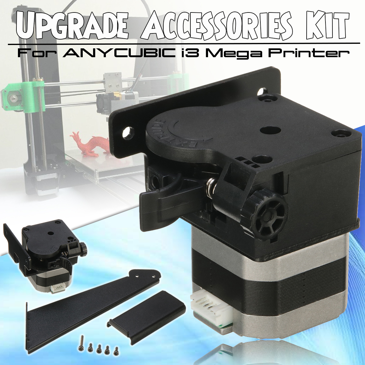 for ANYCUBIC 3D Printer Upgrade Accessories Kit for I3 Mega with Extruder Material Holder Full Metal Mechanical Kit to Mega-S