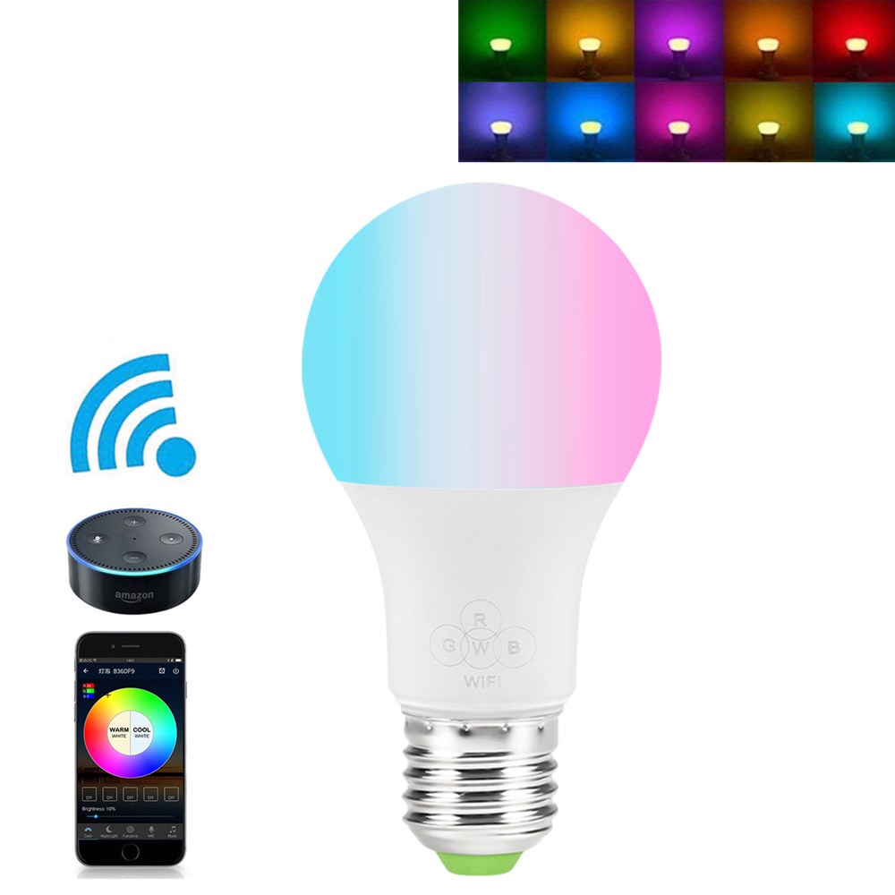

ZJ-WFBI-RGBW AC100-240V E27 4.5W WIFI RGBW Smart LED Light Bulb Work With Amazon Alexa Google Home Assistant
