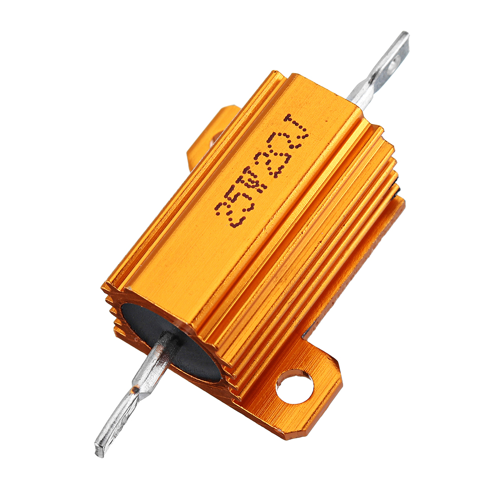 

3pcs RX24 25W 2R 2RJ Metal Aluminum Case High Power Resistor Golden Metal Shell Case Heatsink Resistance Resistor