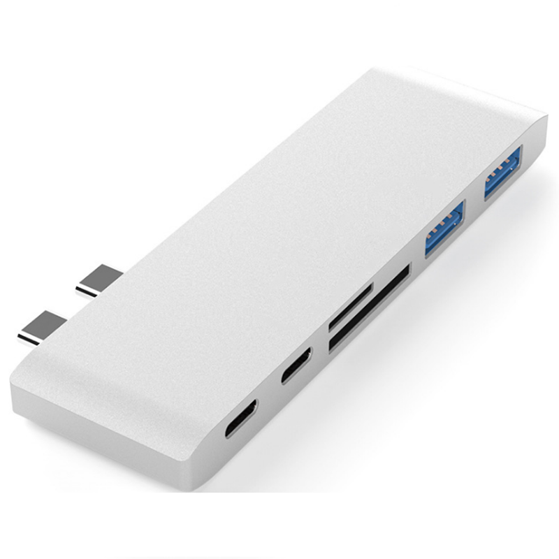 

HOWEI HW-TC14 6-в-1 USB-концентратор 10 Гбит / с USB3.0 SD TF Card Reader Удлинитель зарядного устройства USB-C PD Удлин