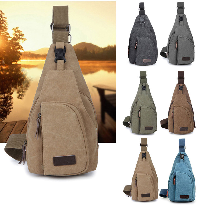 

Canvas Chest Travel Bag CrossBody Messenger Sling Shoulder Backpack Universal