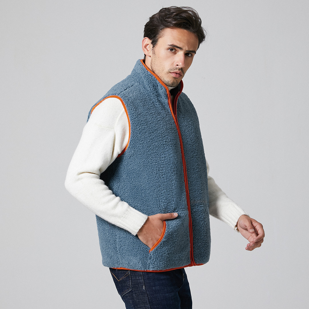 

Mens Fashion Solid Color Zipper Single Breasted Thick Vest
