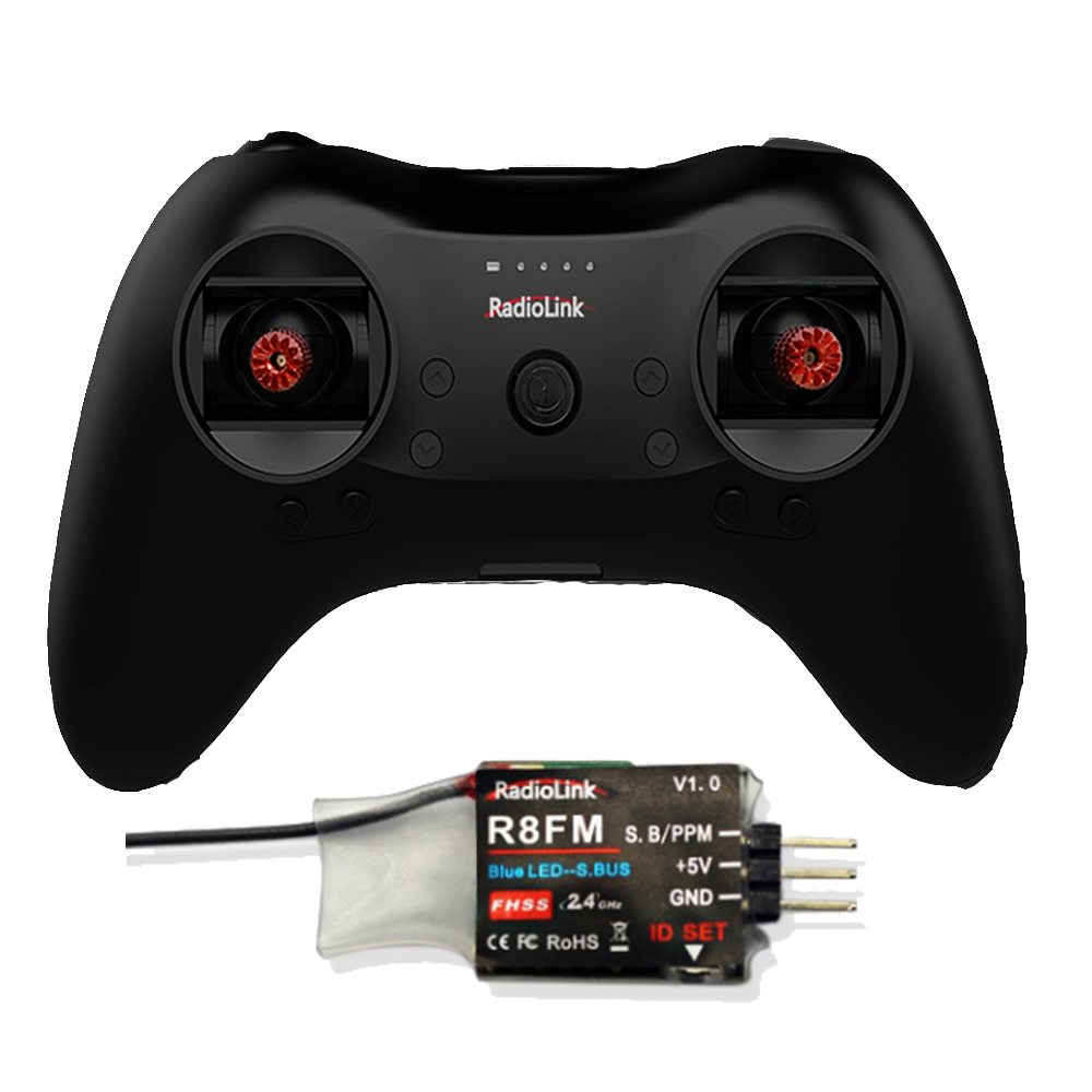 

Radiolink T8S FHSS 8CH Mode2 RC Handle Transmitter with R8FM 2.4GHz Receiver Support S-BUS PPM for RC Drone