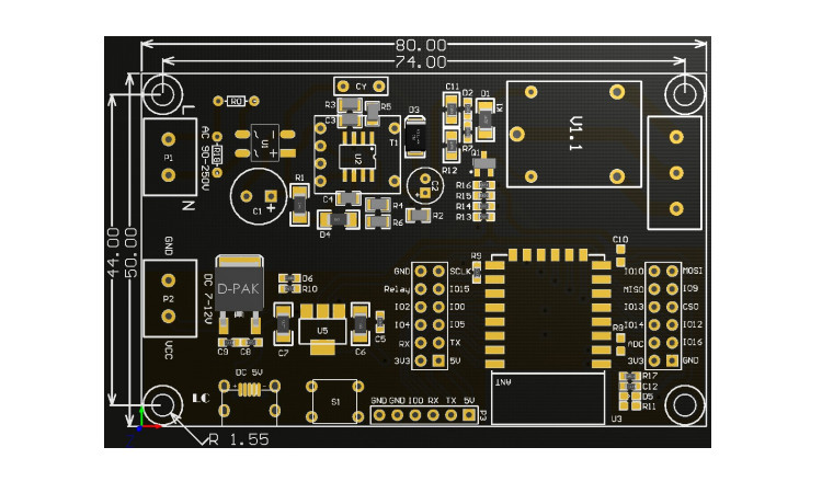 10pcs ESP-12F AC/DC Power Supply ESP8266 AC90-250V/DC7-12V/USB5V WIFI Single Relay Module Development Board