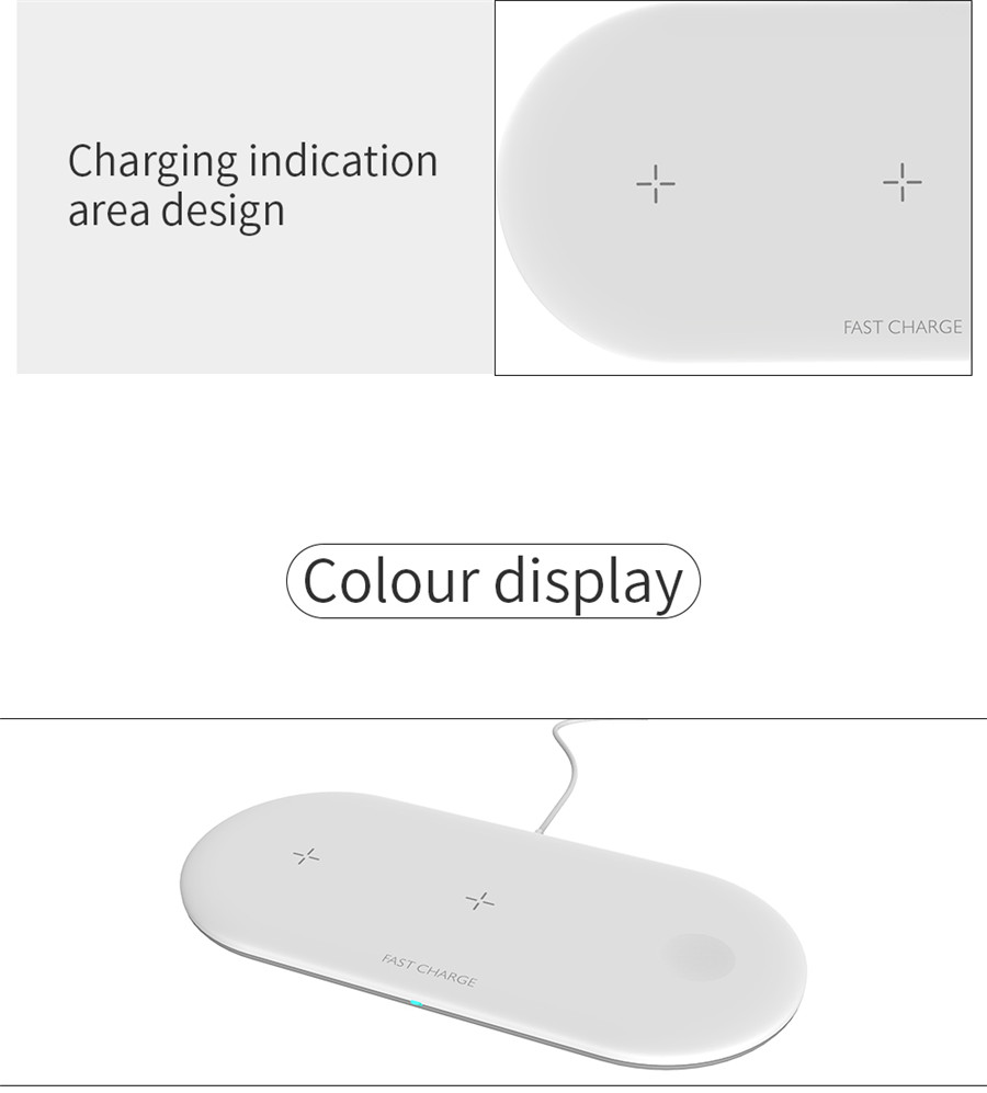 Bakeey 3 In 1 10W 5W Fast Charging Pad Wireless Charger For Watch Headset iPhone 11 XS Huawei P30 S10+ Note10 14