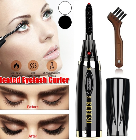 

Electric Heated Eyelash CurlerHeating Long Lasting Curled Eyelashes Painless Curved Beauty Make Up Tool