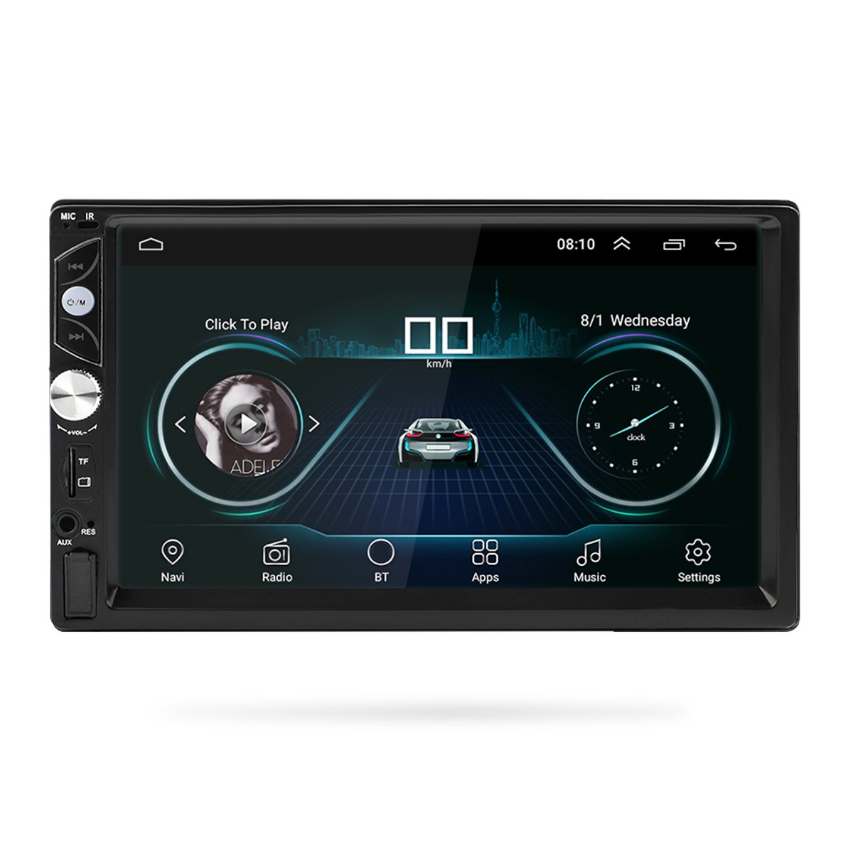 

7 Inch 2 DIN for Android 8.1 HD Car Radio Stereo Player 1G+16G MP5 Touch Screen GPS Rear View Handsfree bluetooth WIFI FM