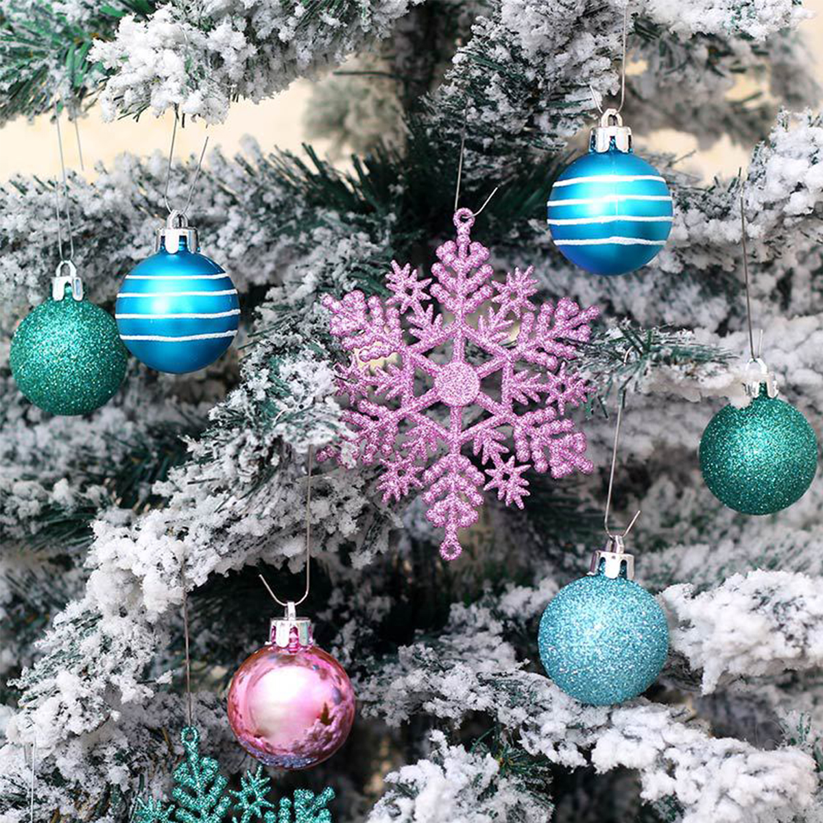 

24Pcs Christmas Ball Ornaments Shatterproof Christmas Decoration Tree Balls