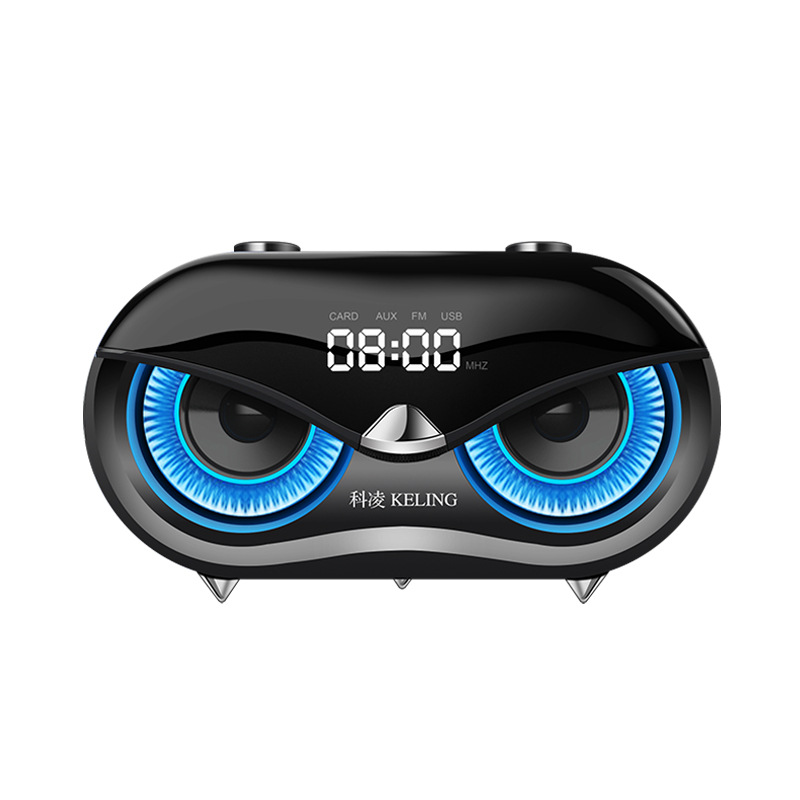 

KELING K5 Owl Wireless Bluetooth Speaker with FM Alarm Clock Subwoofer Desktop Computer Speakers Plug-in Card Bass