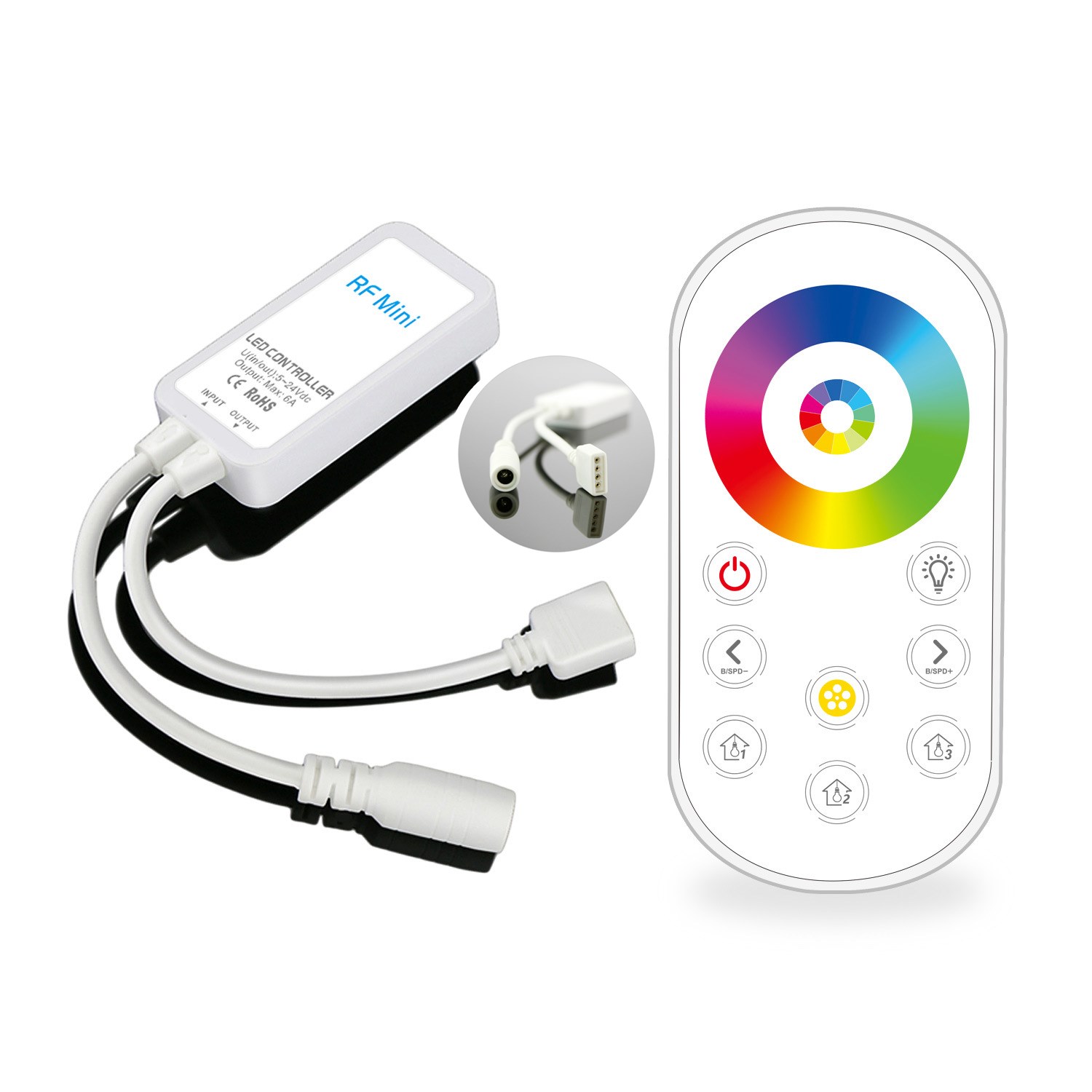 

Ultra Thin Wireless Touch RF Remote Control RGB LED Dimmer Controller for 3528 5050 Strip Light DC5V-24V