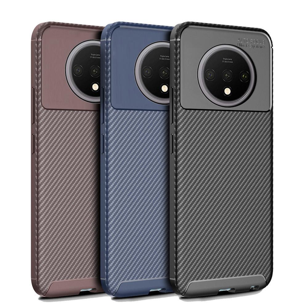 

For OnePlus 7T Bakeey Luxury Carbon Fiber Shockproof Anti-fingerprint Silicone Protective Case
