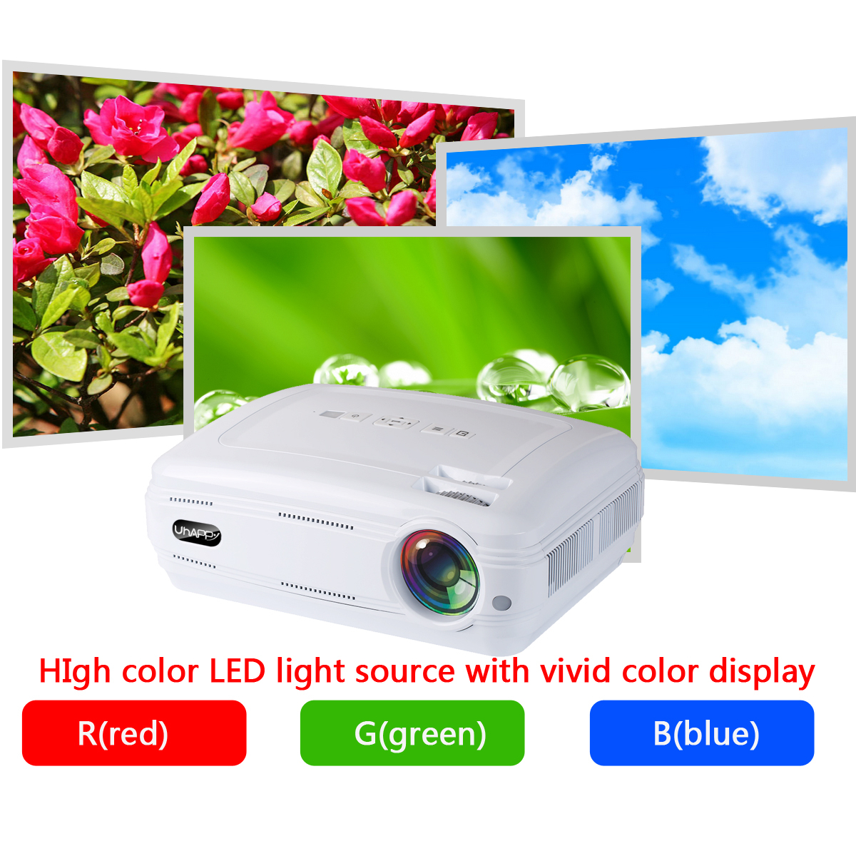 10000 Lumens 3D 1080P Full HD Mini Projector LED Multimedia Home Theater Android 14