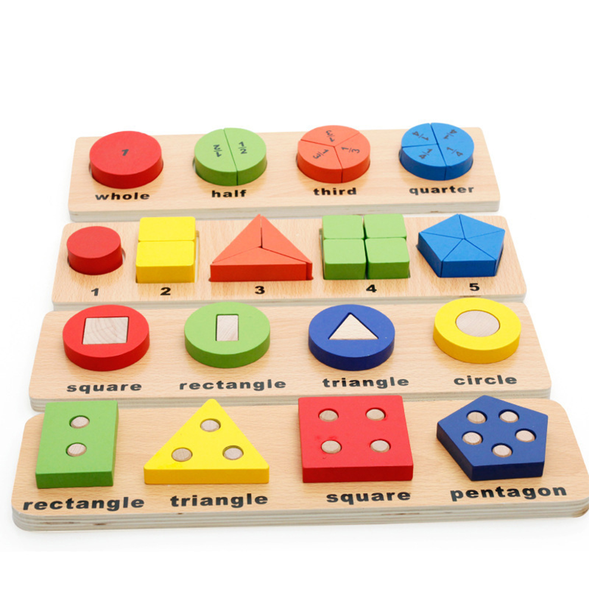 

Wooden Geometric Matching Blocks Kids Baby Educational Toys Inlay Building Block Teaching Aid Toy Gift
