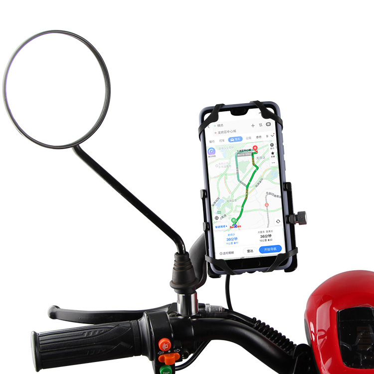 

GUB G-91 USB 12V-48V Вращающийся на 360 ° противоскользящий универсальный держатель для велосипедного телефона мотоцикл