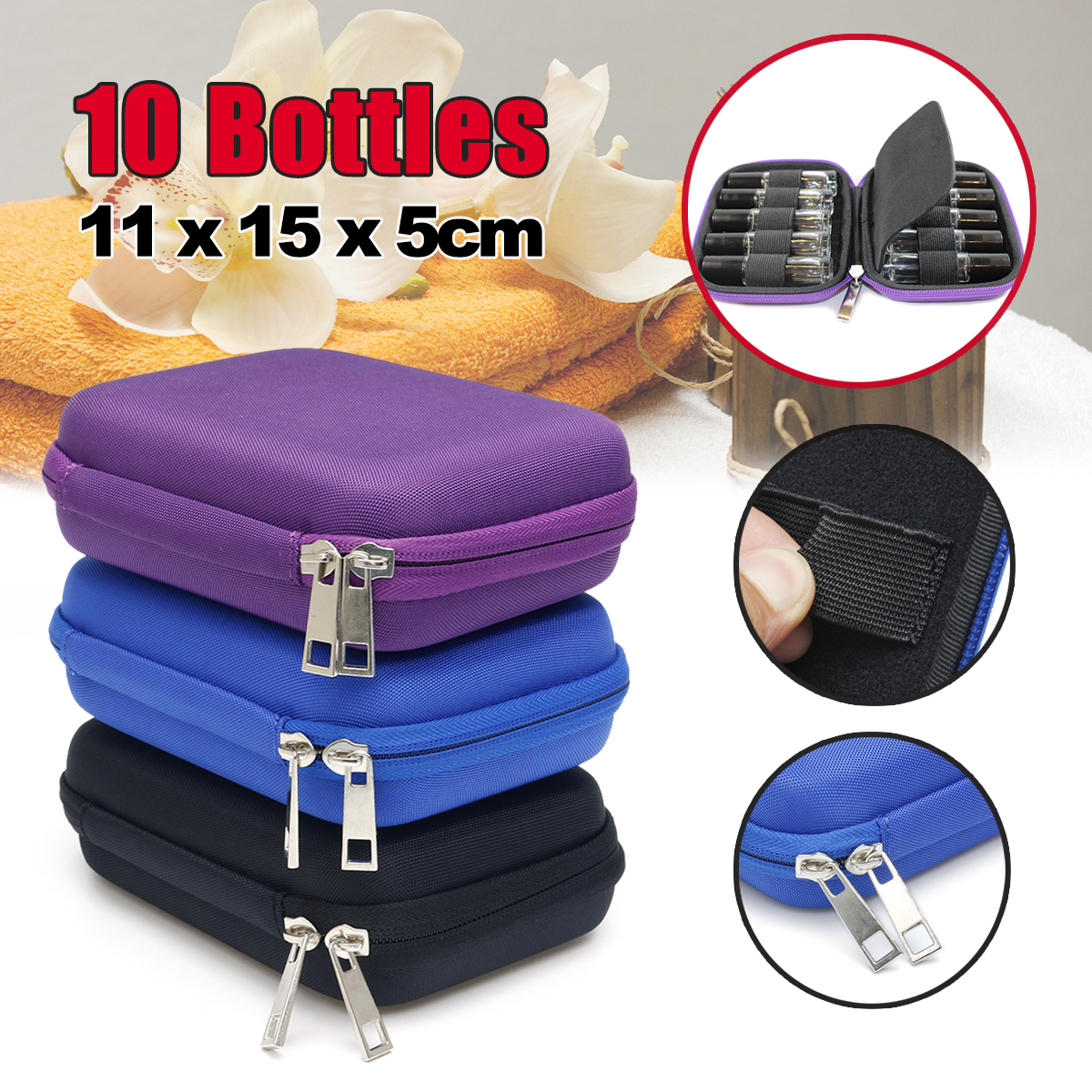 

10 Bottles EVA Essential Oil Storage Bag Box Portable Carrying Case