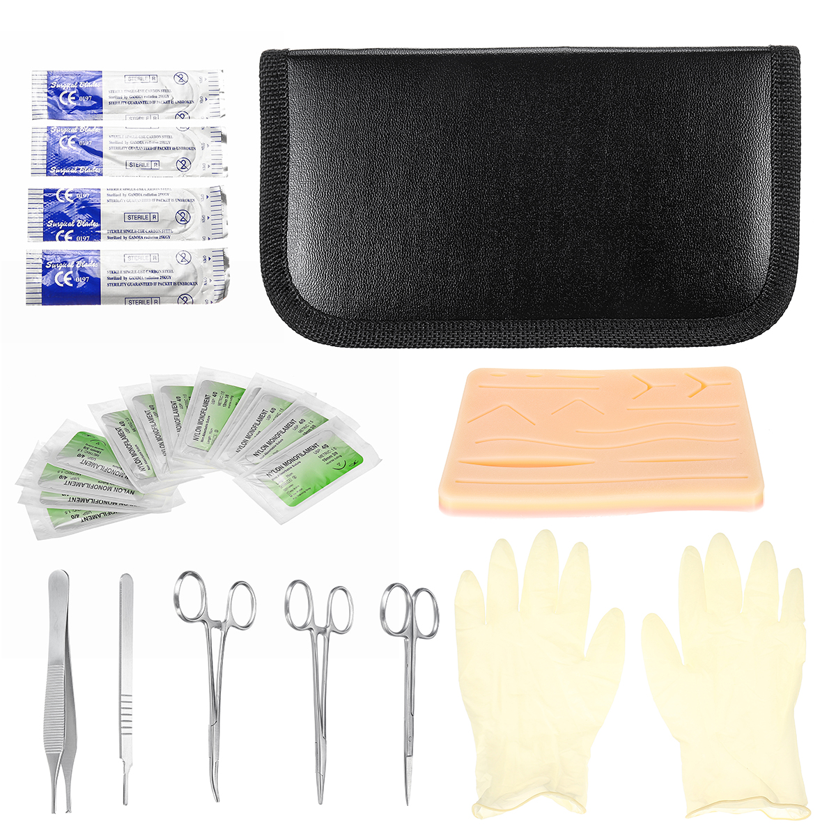 

25Pcs Medical Suture Training Kits Set with Silicone Skin Suturing Practice Training Mould Pad for Medical Student