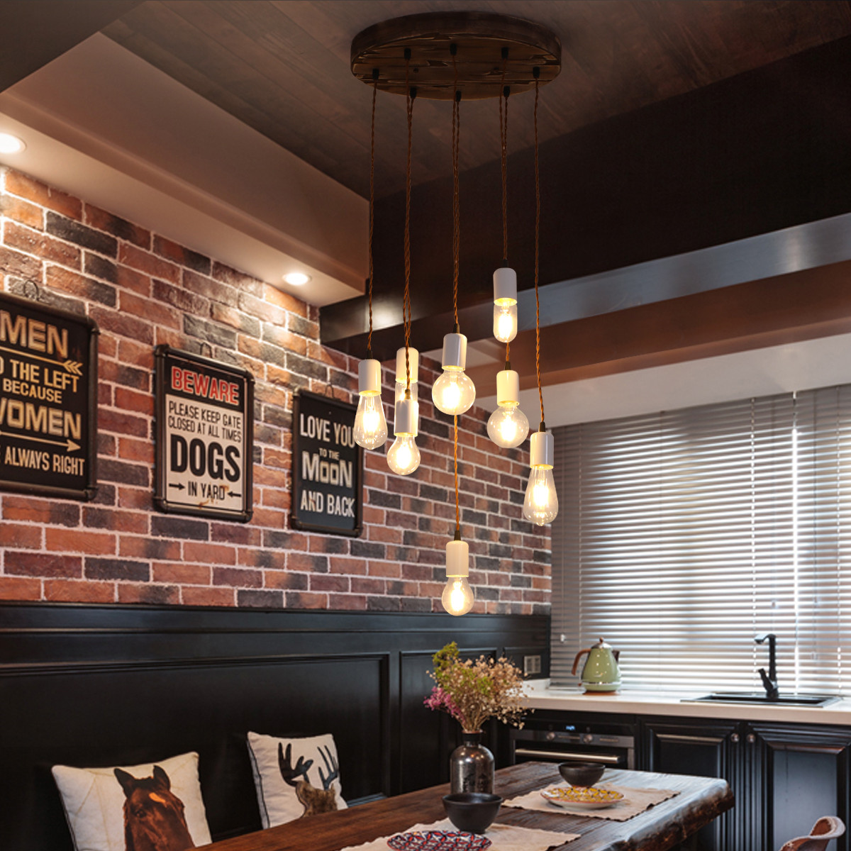 

E27 Modern Pendant Light Ceiling Lamp Chandelier Bar Home Kitchen Fixture Decor