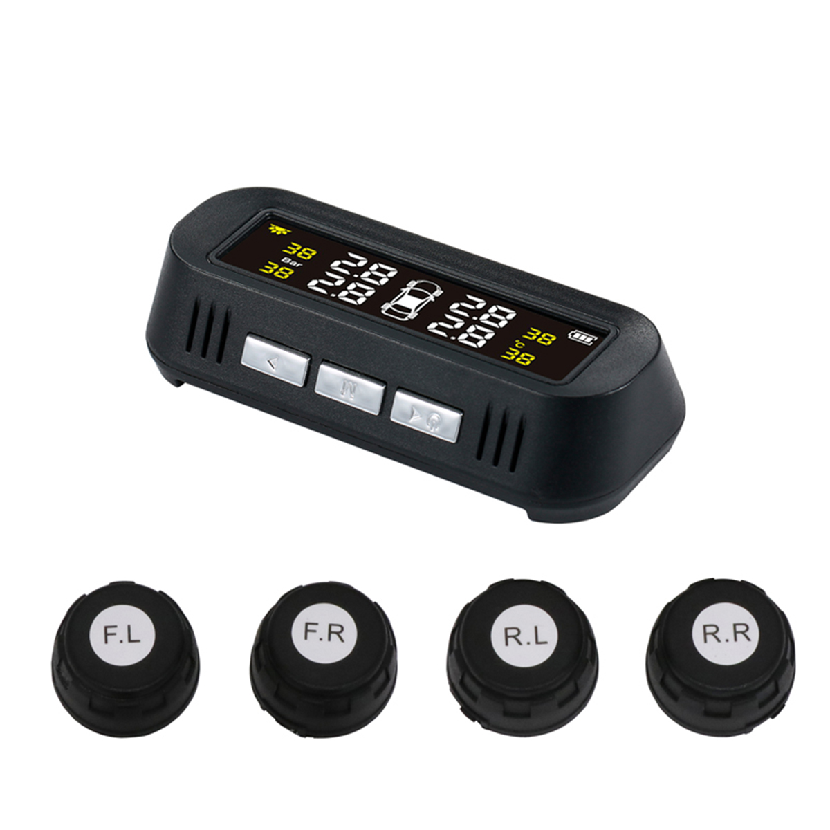

External Solar Voice Tire Pressure Monitoring System USB Pressure Detector Monitor Built-in Sensor