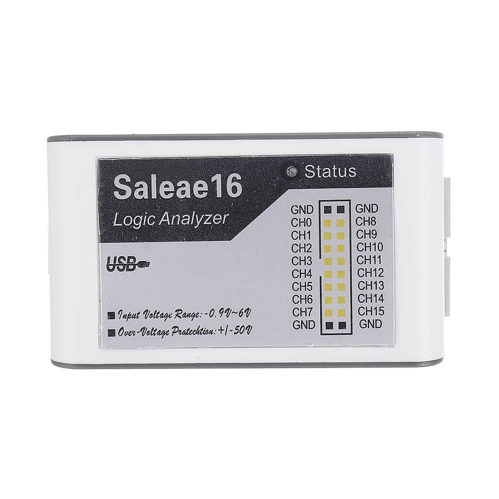 

Saleae16 Logic Analyzer 16 Channels 100M Sampling Rate 10G Depth ARM FPGA Decoder Host +USB Cable + Test cable + Clip