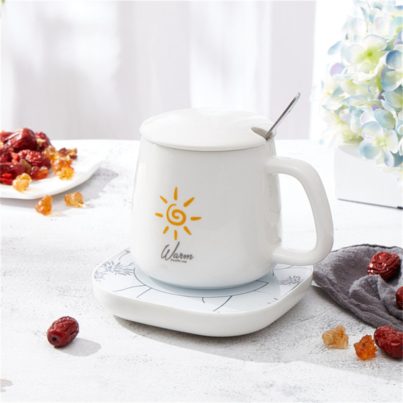 

CHIGO Smart Gravity Sensor Electric Warm Cup Mat 55 Degree Insulation Base Milk Tea Coffee Drink Cup Coasters Warmer Hea