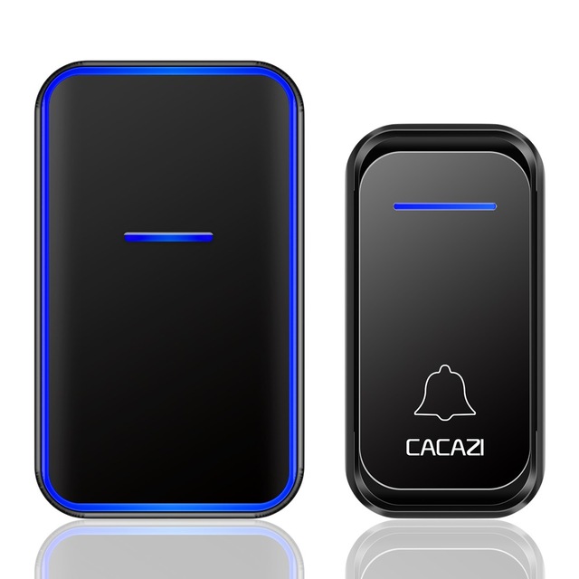 CACAZI 1 Receiver 1 Transmitter EU Plug 300M Remote Home Waterproof LED Indicator Wireless Smart Digital AC Electronic Doorbell 12
