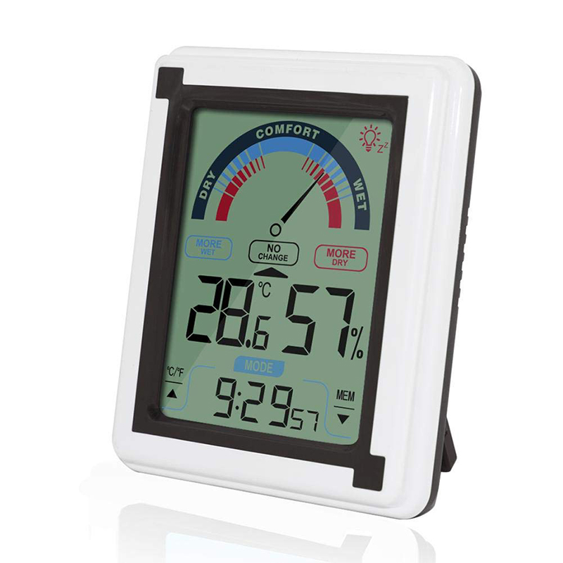 

Hygrometer Indoor Outdoor Thermometer Temperature and Humidity Monitor with LCD Touches Screen