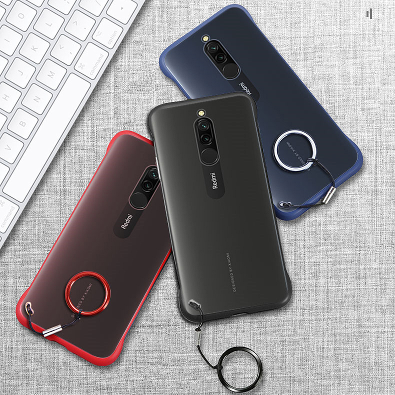 

For Xiaomi Redmi 8 Case Bakeey Frameless Ultra Thin Matte with finger ring Hard PC Protective Case