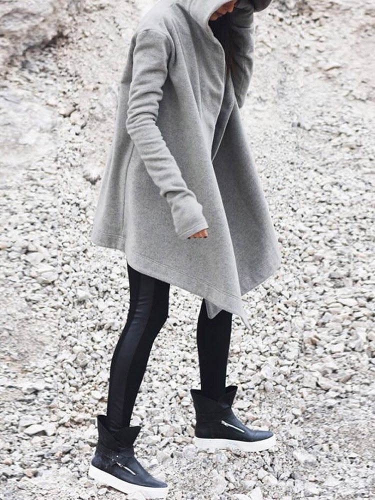 

Женская куртка с длинным рукавом с асимметричным подолом
