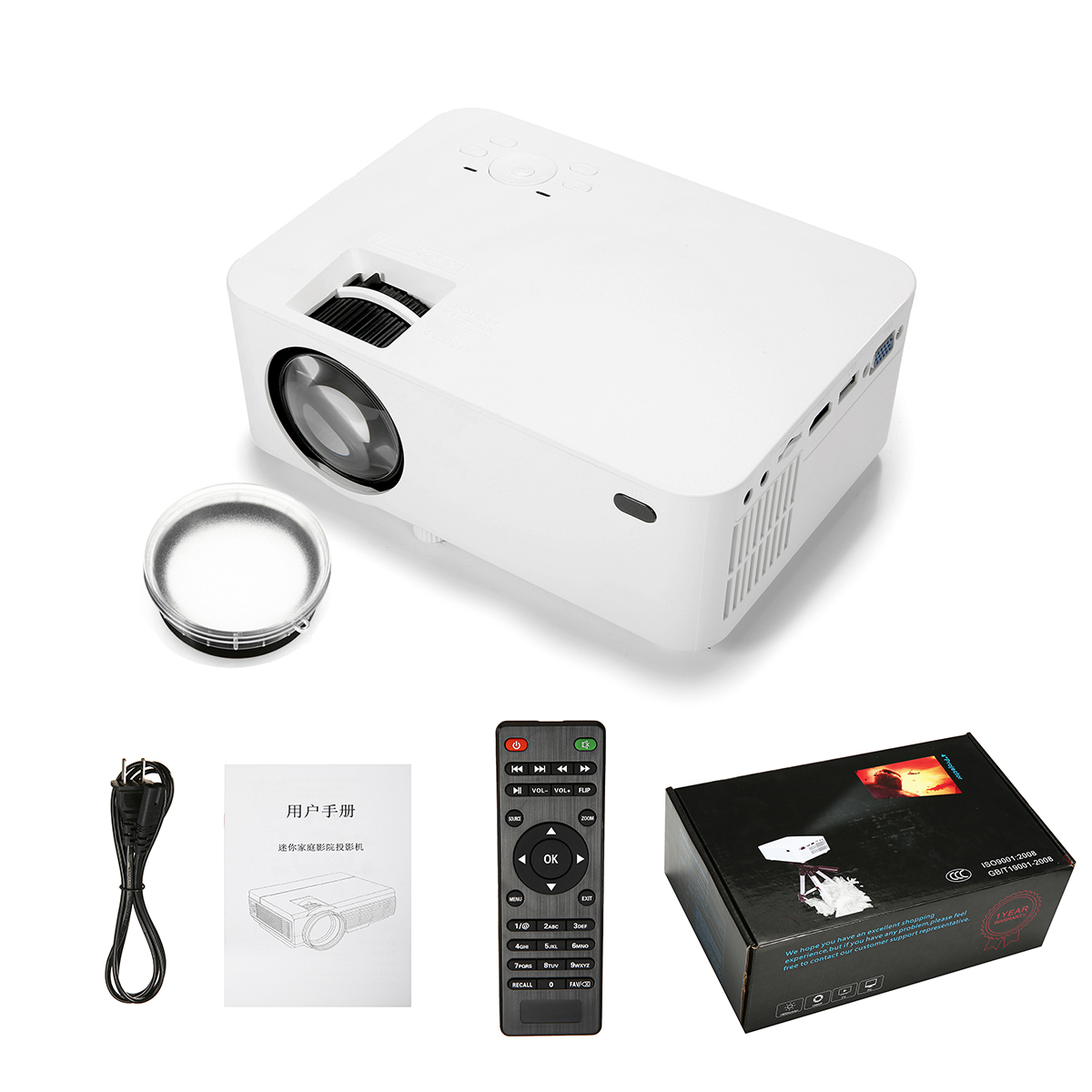 Augibe 10000 Lumen 1080P 3D CINEMA LED Mini Projector Multimedia HDMI/USB/SD/VGA/TF 16