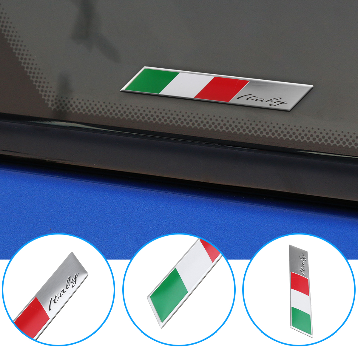 

Aluminum Car Decal Stickers Italy National Flag Fender/Trunk Emblem Badge Fits Alfa Ro meo FIAT