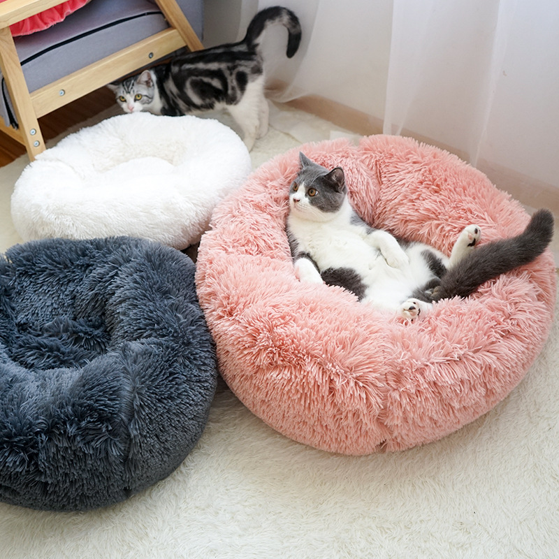

Dog Pet Mat Warming Round Pillow Plush Kennel Dogs Soft Bed Cat Sleeping Bed Pet Supplies