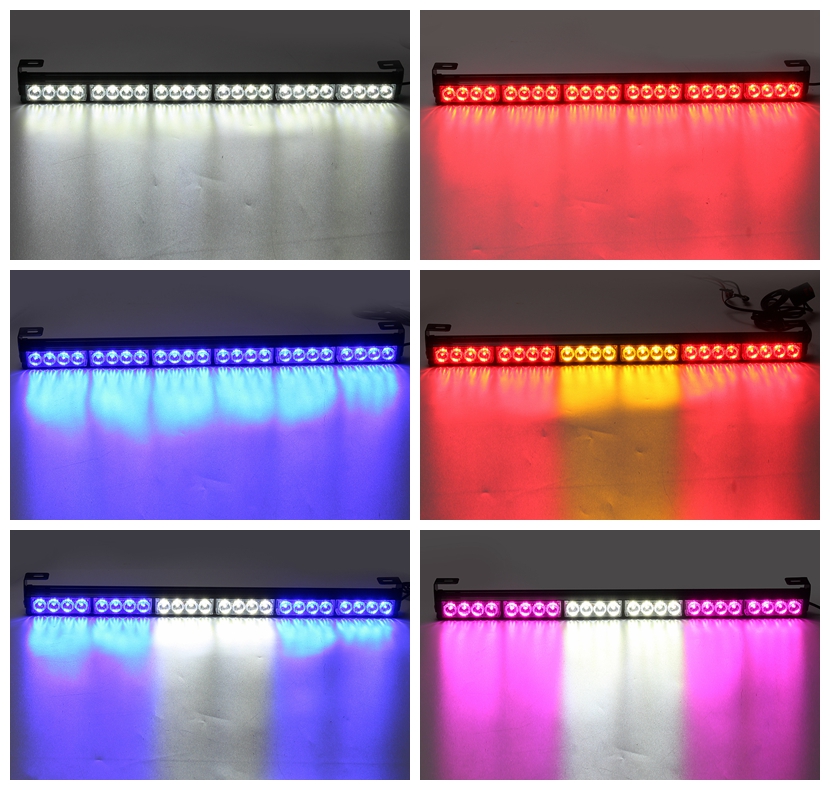 

27 дюймов 24 LED Многоцветный аварийный световой индикатор Строб-проблесковый маячок Лампа