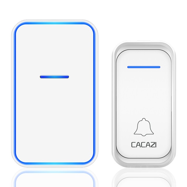 CACAZI 1 Receiver 1 Transmitter EU Plug 300M Remote Home Waterproof LED Indicator Wireless Smart Digital AC Electronic Doorbell 13