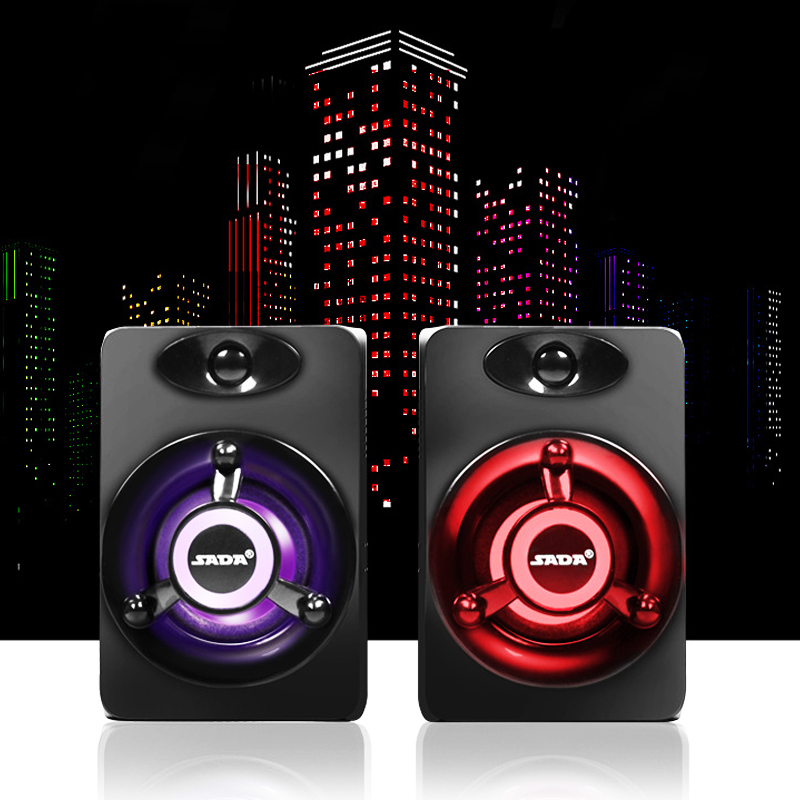 

SADA V-118 USB Subwoofer Deep Bass PC Speaker Portable Music DJ Soundar Computer Speakers for Laptop Phone TV