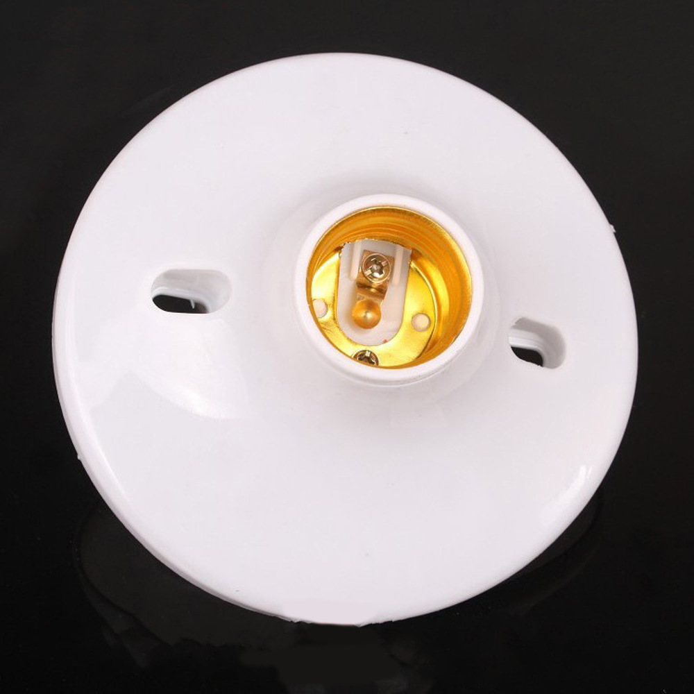 

E27 Болт Лампа Держатель базы Лампа Белый круглый пластмассовый бытовой Болт Адаптер лампочки Разъем