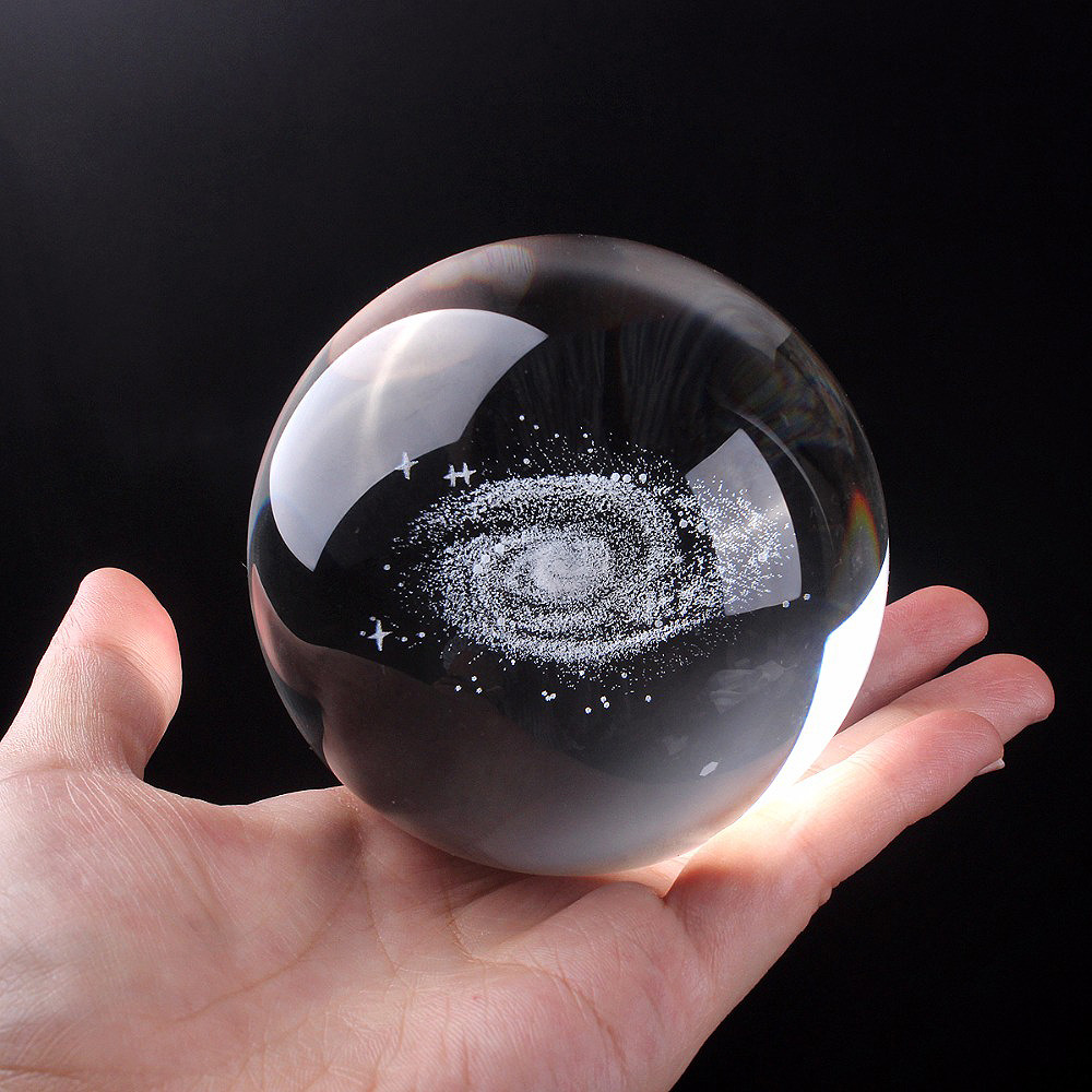 3D Laser Carving Galaxy Crystal Ball Miniature Model Crystal Craft Ball ...
