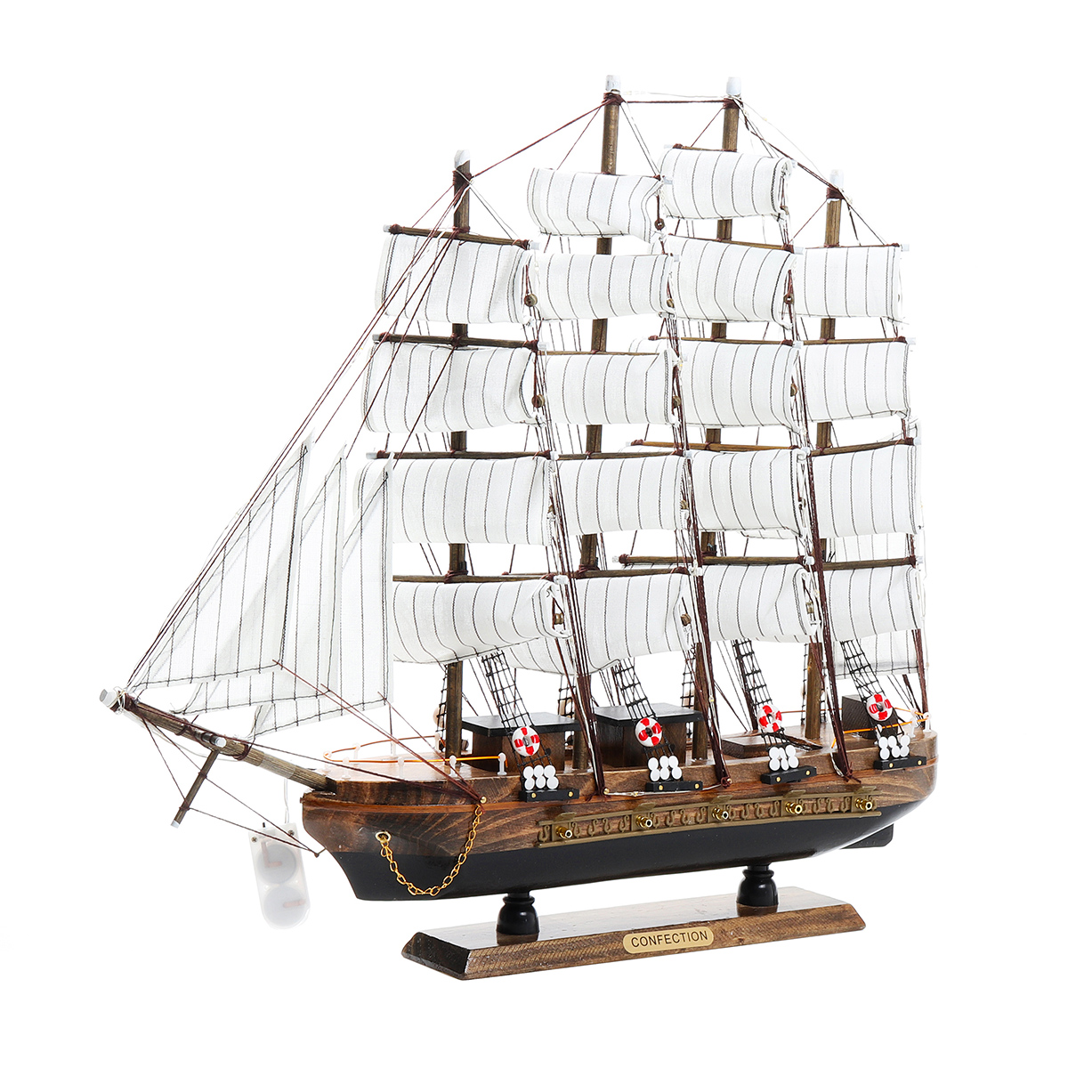 

20'' 50cm LED Wooden Craft Nautical Sailor Ship Sailing Boat Sailboat Model Decorations