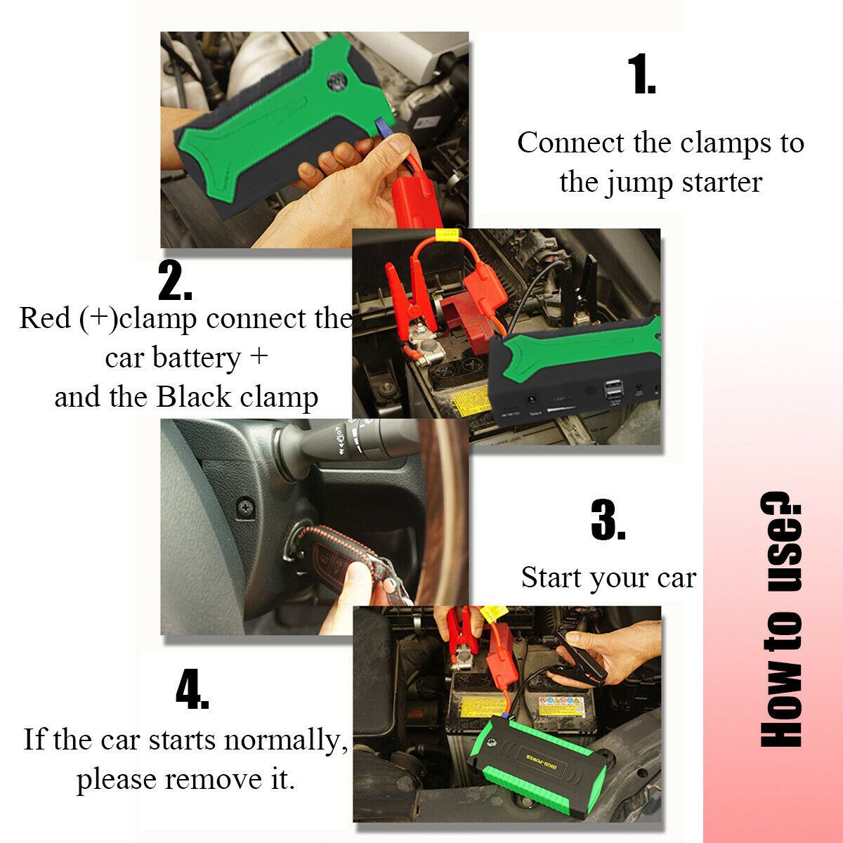 TM15B 13800mAh Car Jump Starter Emergency Powerbank Battery Booster Pack with LED Flashlight USB Charging Port 19