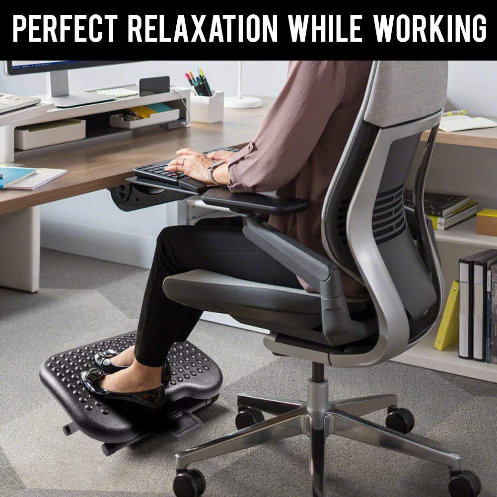 Adjustable Tilting Footrest Under Desk Ergonomic Office Foot Rest Pad Footstool Foot Pegs 1