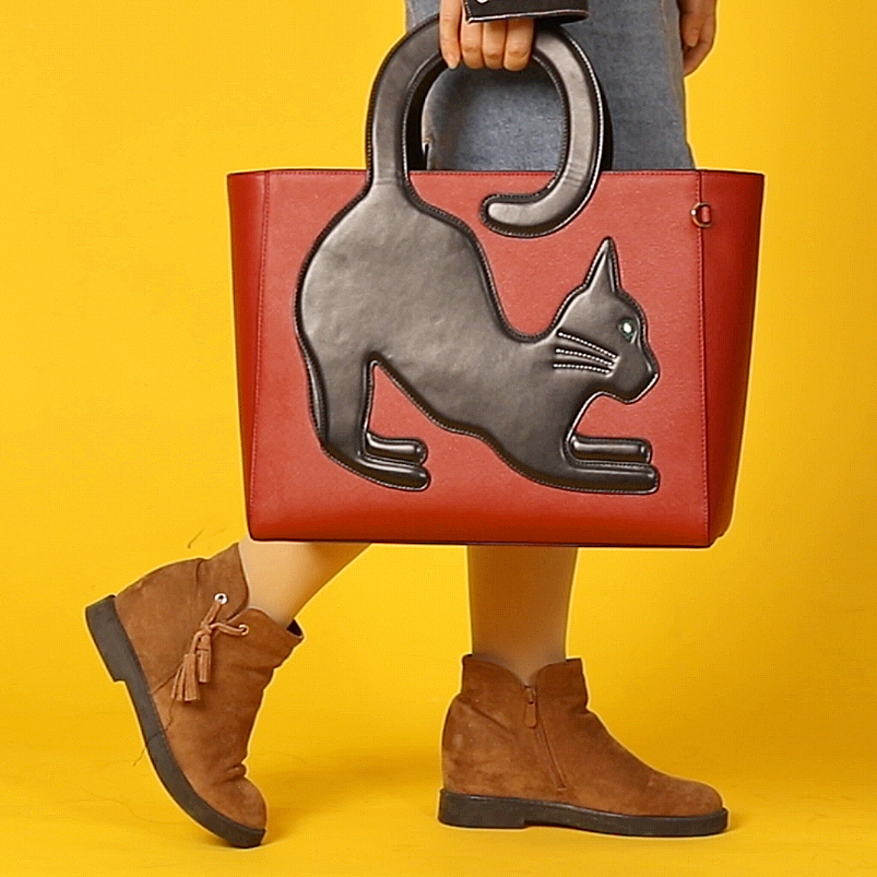

Women Multifunctional Large Capacity Cat Pattern Handbag Crossbody Bag