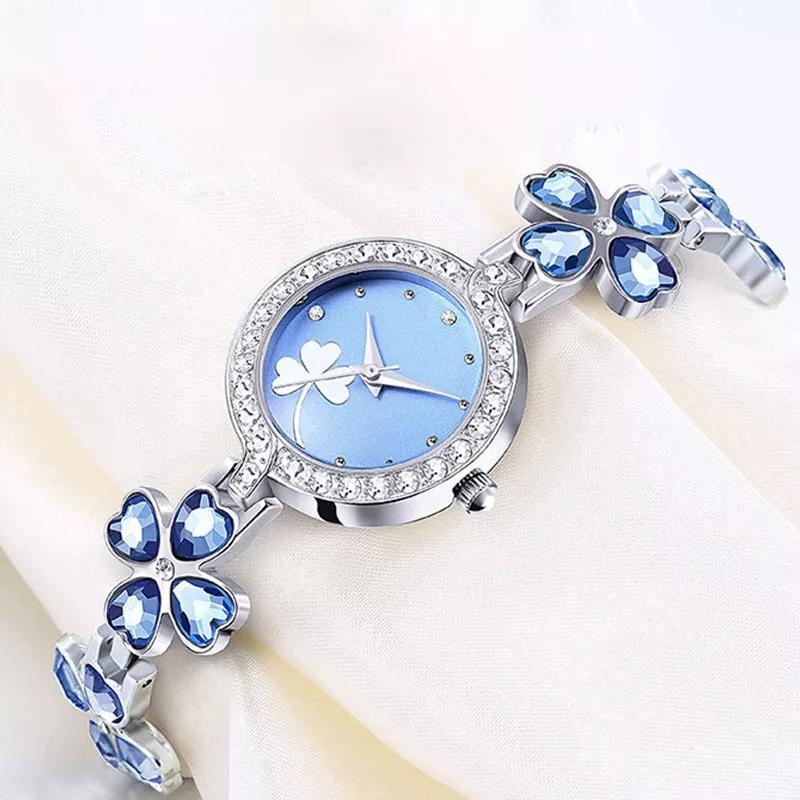 

Deffrun Four-leaf Design Women Bracelet Watch Shining Style Quartz Watches