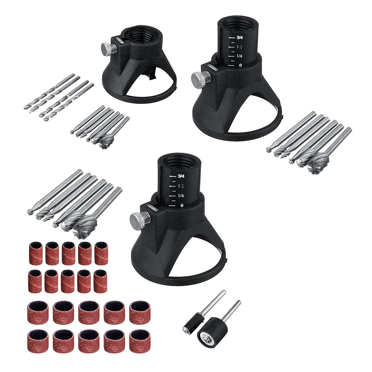

7/11/29Pcs Rotary Electric Grinder Locator Drill Holder Horn Cap Drill Set